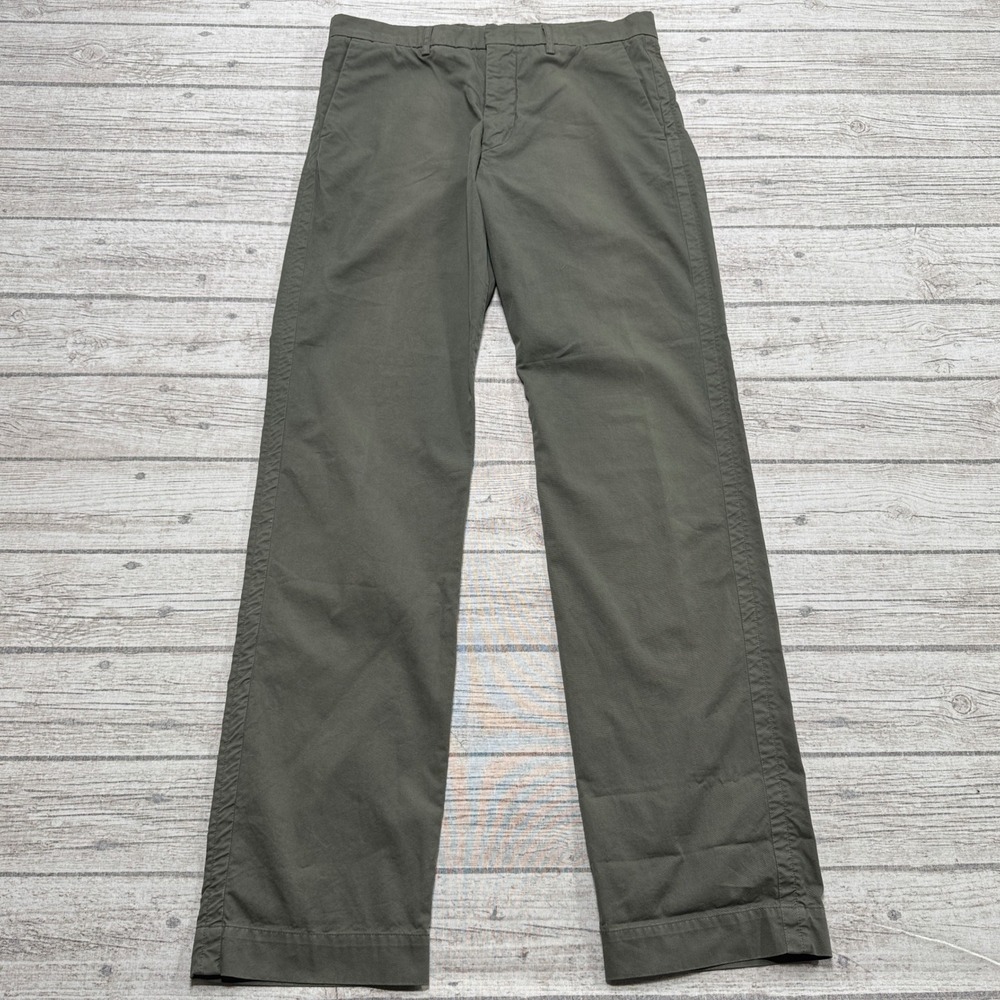 Sofie D'Hoore Trousers Men's 38 Olive Green Straight Leg Cotton Twill Chino
